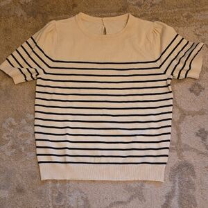 Striped Short Sleeve Sweater